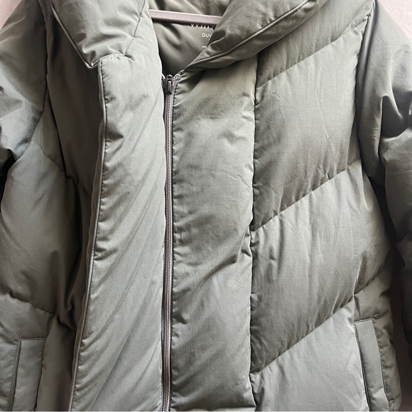 Aritzia Wilfred The Duvet Puffer Long Goose Down Coat Olive Green Size S - Picture 6 of 14